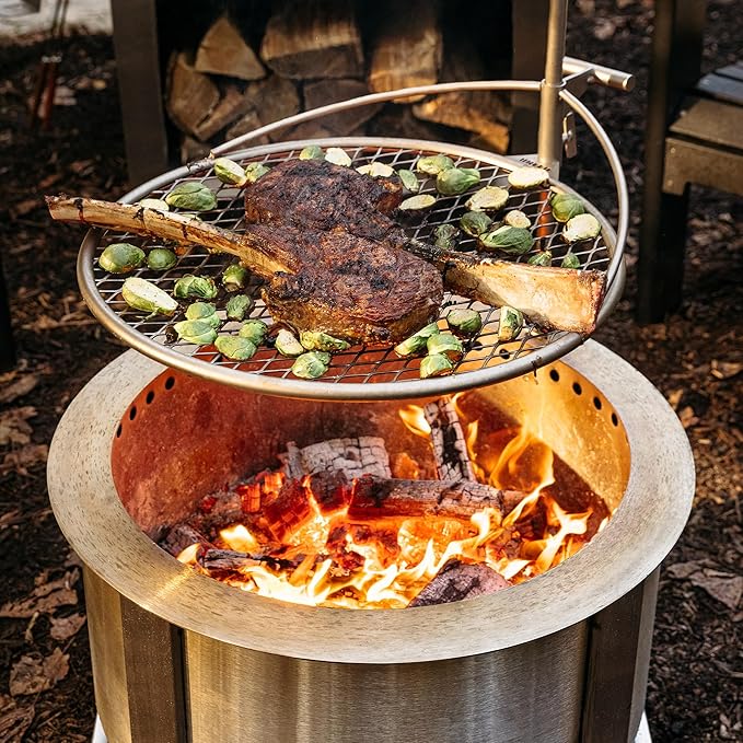 Outpost Grill 24 - Campfire Grill - Breeo X Series Accessory - Stainless Steel, Durable, USA Made - Campfire Grate - Camping Cooking Rack with Carrying Bag - Fire Pit Accessories
