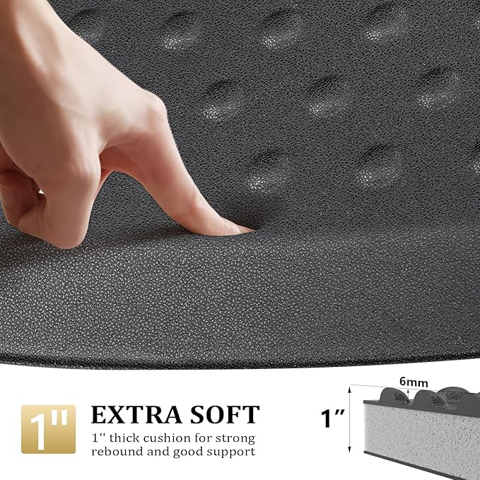3.3' x 5' Salon Anti Fatigue Mat for Hair Stylist 1'' Thick, Comfort Barber Shop Beauty Floor Mats Under Styling Chair