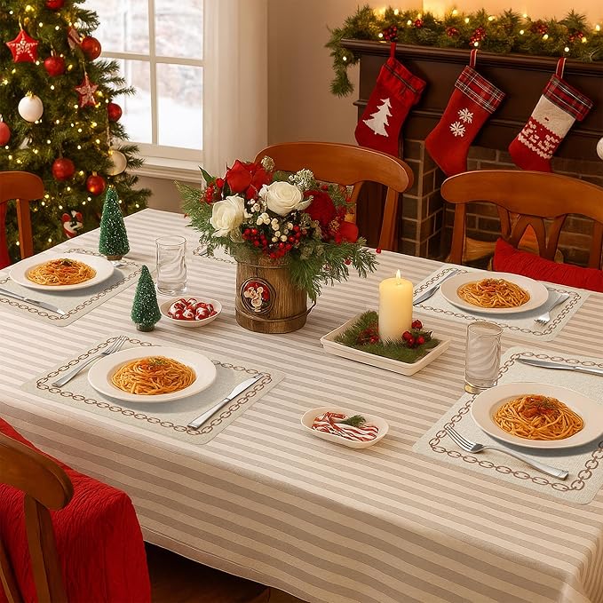 Placemats Set of 6, Heat Resistant & Waterproof Table Mats for Dining, Non Slip Scratch Proof Place Mats for Kitchen, Easy to Clean - Outdoor,Indoor Use（17x12 Inch）