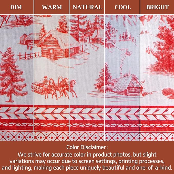 Maison d' Hermine Table Cloth Round Table 100% Cotton 63 Inches Fall Tablecloth Reusable Everyday Use for Thanksgiving Christmas Decorations Dining Farmhouse Party (Winter Jouy)