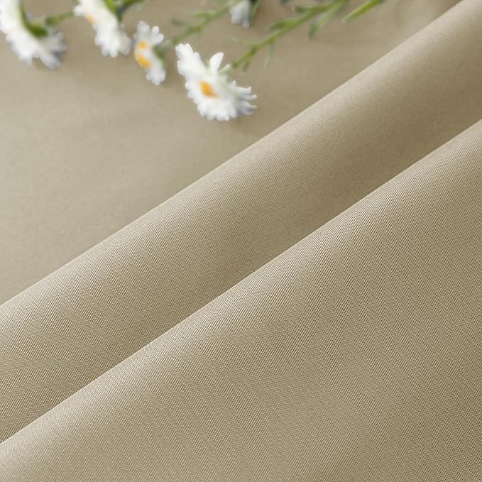 HolidayIdeas Outdoor Curtains for Patio Waterproof-4 Panels 54x84 Inch-Windproof Weatherproof Privacy Taupe Curtains-Grommet Top and Tab Bottom Drape for Gazebo, Porch, Pergola, Cabana, Backyard
