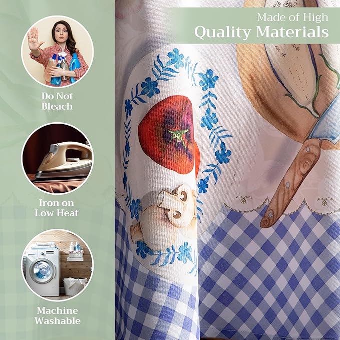 Maison d' Hermine Table Cloth Round Table 100% Cotton 69 Inches Tablecloth Reusable Decorative Everyday Use for Dining Room, Farmhouse, Home, Party, Festive & Wedding Spring Summer - Gourmand