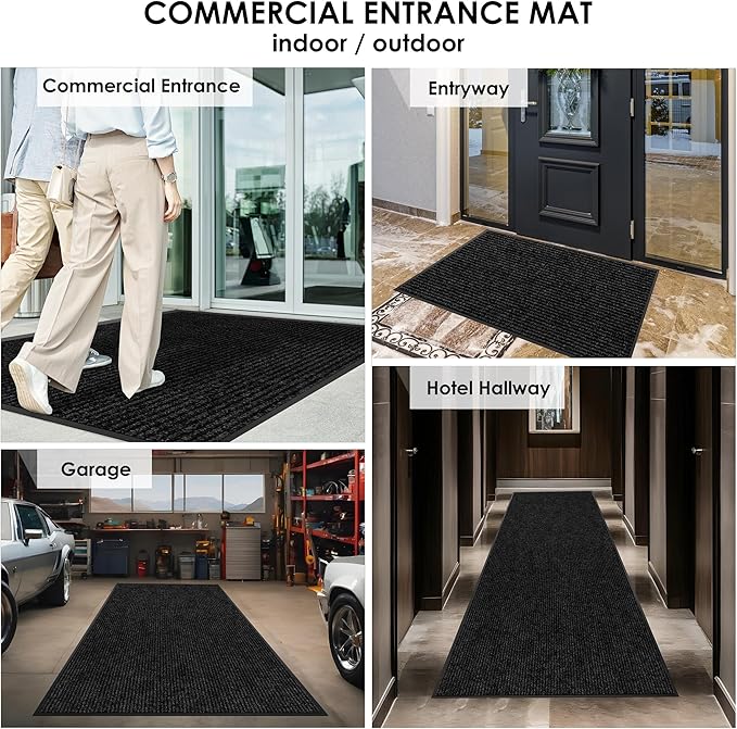 3′ x 31′ Front Door Mat Indoor Outdoor Entrance, Commercial Floor Mat Heavy Duty Dirt Trapper Entryway Doormat, Custom Size Non Slip Rubber Backing Welcome mat, Door Mat for High Traffic Area
