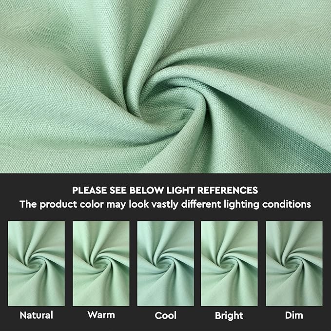Encasa XO Table Runner 13"x91" Long | Cotton Canvas Fabric | Mint Green Solid Color | Machine Washable & Durable