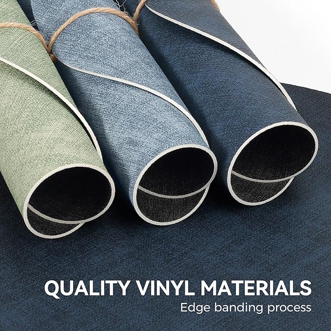13" Round Placemats Set of 6, NCUE Dual-Sided Faux Leather Heat Resistant Table Mats, Waterproof Oilproof Washable Protective Table Placemats with Coaster, Wipeable Vinyl for Indoor & Outdoor Use