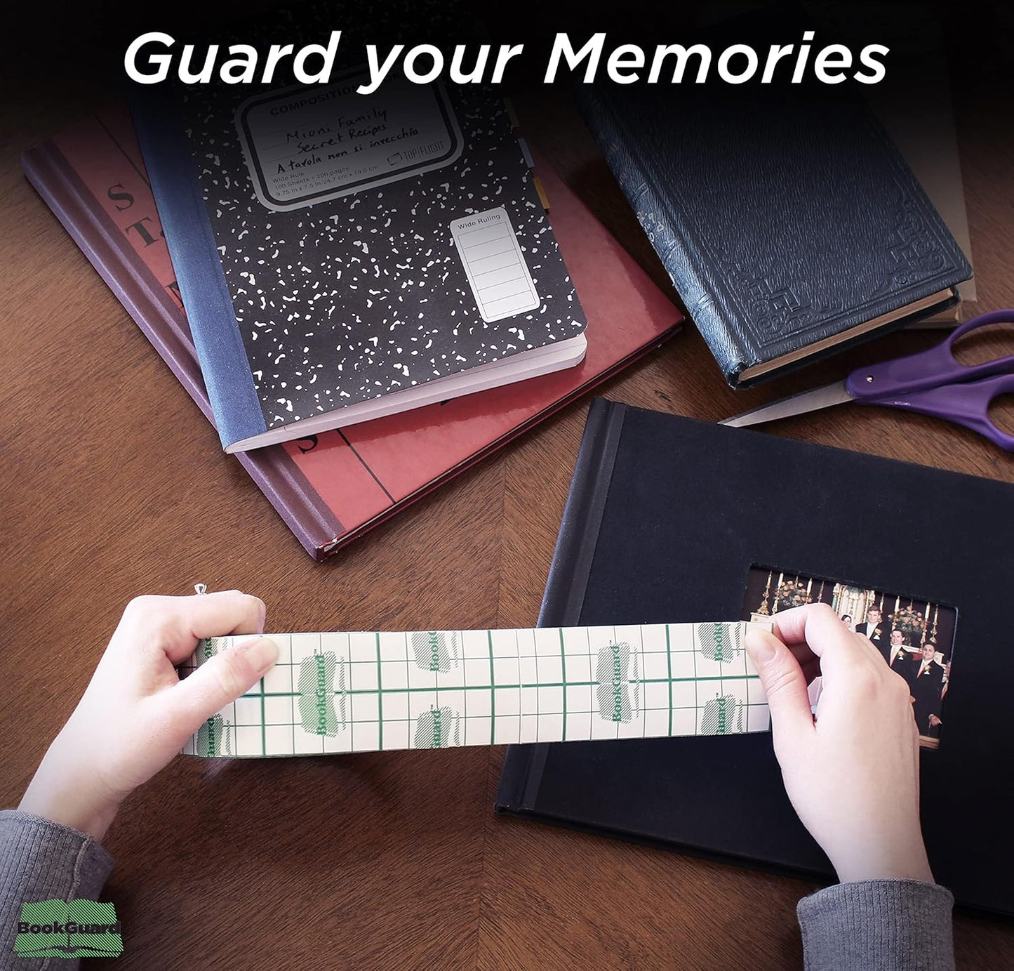 BookGuard 2" Vinyl Archival Bookbinding Book Repair Clear Tape for Libraries, Schools, and Binder Projects, Clear, Case of 15