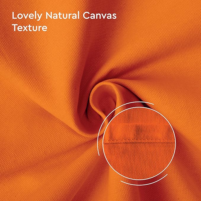 Encasa XO Table Runner 13"x36" Long | Cotton Canvas Fabric | Orange Solid Color | Machine Washable & Durable