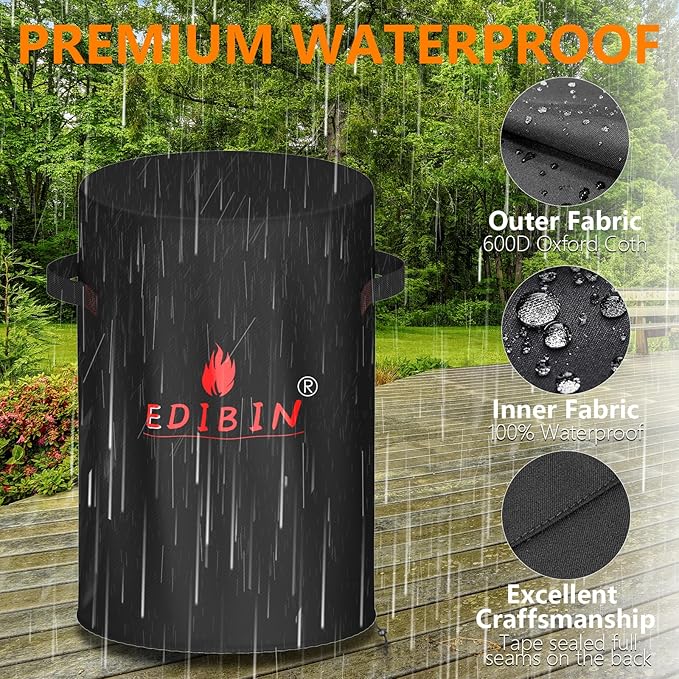 31 inch Round Fire Pit Cover for Bali Outdoors 30 in Round Fire Pit Table, 31" D x 25.5" H Waterproof Cover for Bali Outdoors 30inchFire Pit