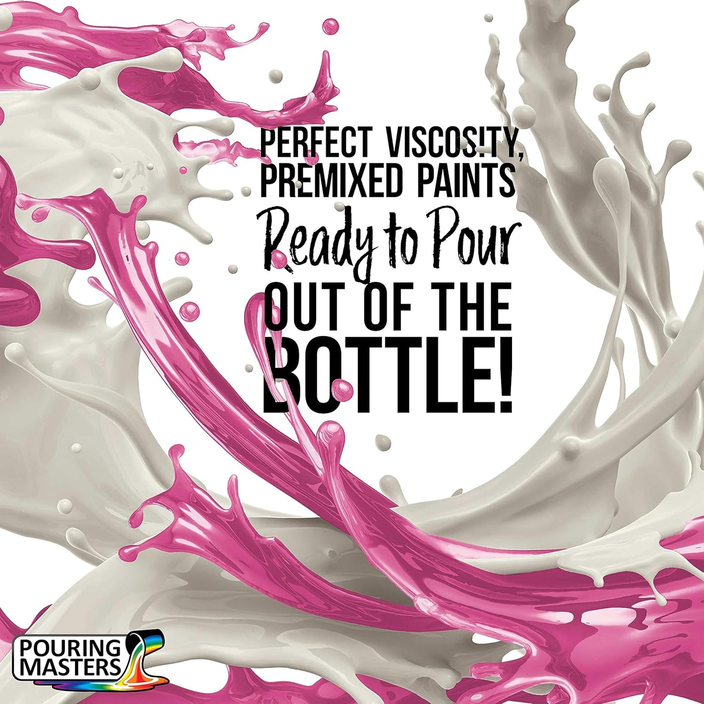 Pouring Masters Wild Rose Magenta Ready to Pour Acrylic Pouring Paint - Premium 8-Ounce Pre-Mixed Fluid Acrylic Paint - Fluid Art Supplies for Canvas, Wood, Paper, Tile & Rocks
