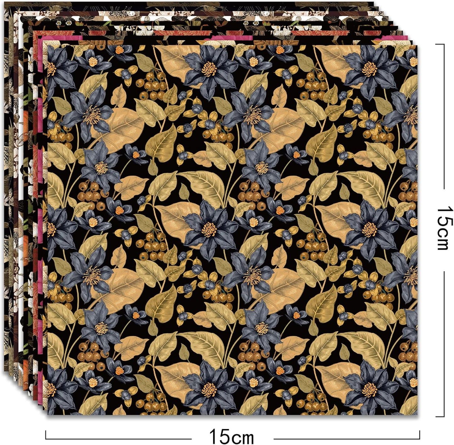 Origami Paper Kit 50 Sheets 6 Inch Square Double Sided Color 10 Vivid Colors for Hand Crafts Origami Paper Arts Creativity. Retro Style