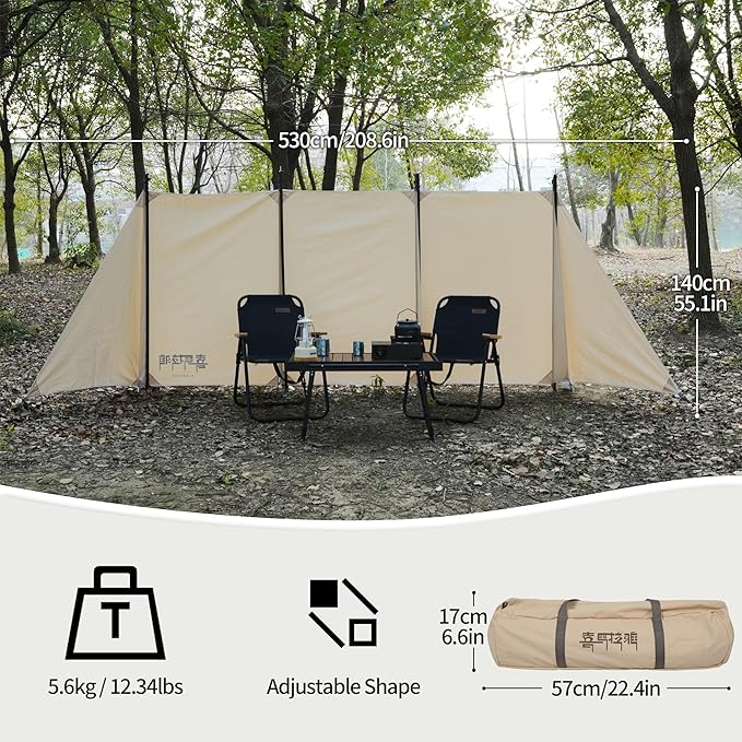Himalaya Camping Windbreaks Privacy Fence Stove Windshield Shelter Wind Screen Windproof Multifunctional Portable Lightweight for Outdoor Camping (Pearl White)