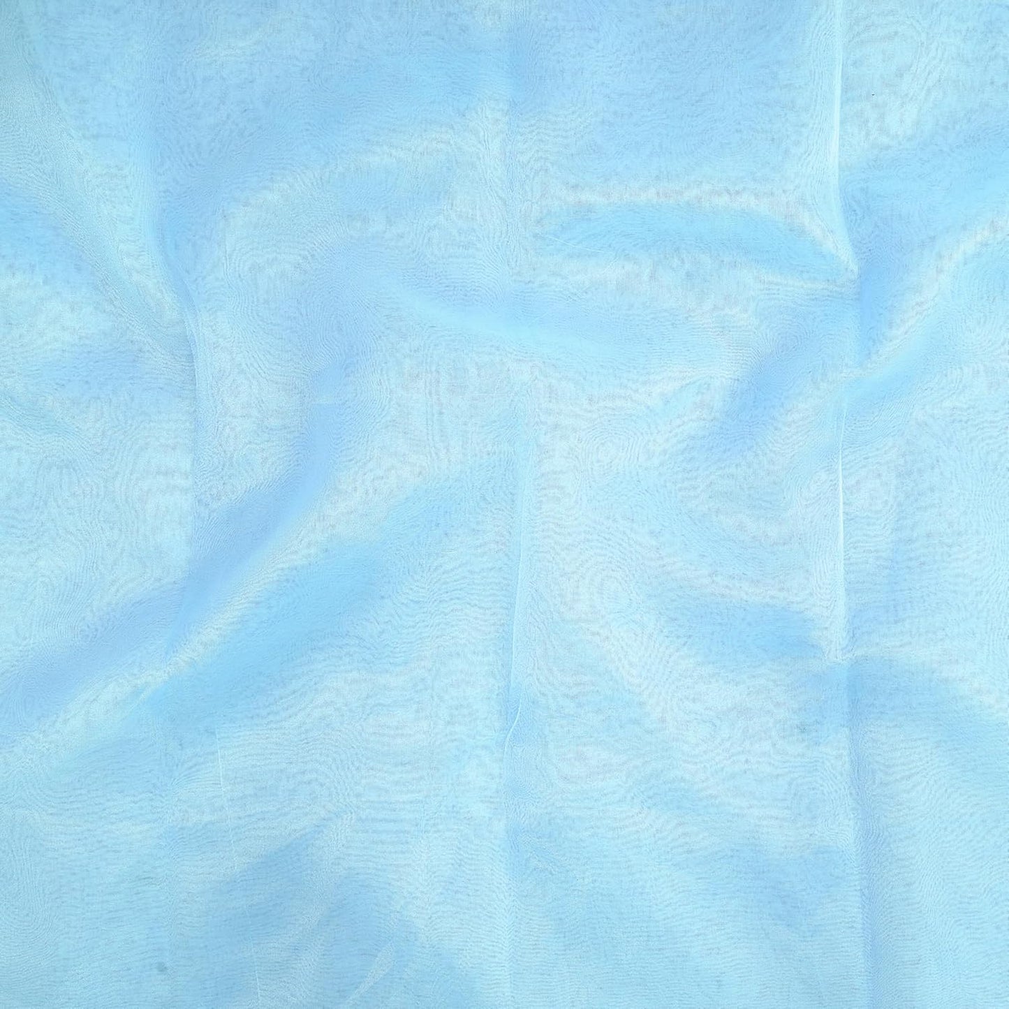 Organza Fabric 5 Yard Bridal Solid Sheer Organza Fabric Bolt for Wedding Dress, Fashion, Crafts, Decorations Silky Shiny Organza 44" - (Baby Blue)
