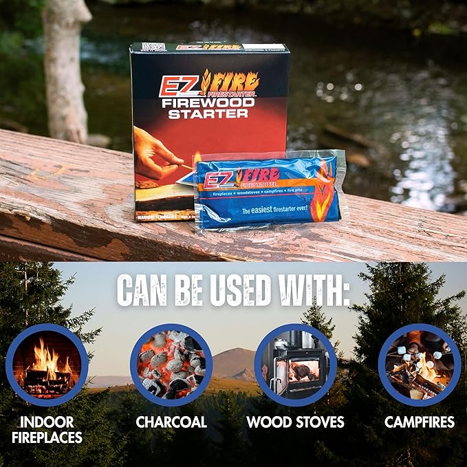 – All-Natural Fire Starters for Campfires, Fire Pits, BBQs & Fireplaces – Long Burning, Weather-Resistant, Non-Toxic & Easy to Light | 50 Pack