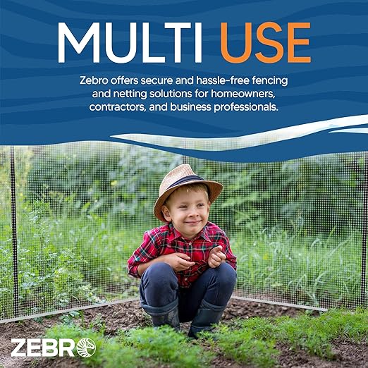 ZEBRO Plastic Hardware Mesh Screen & Fence Roll (3' x 25' - White) for Balcony, Patio & Porch - Safety Barrier to Protect Pets & Kids Around the Home