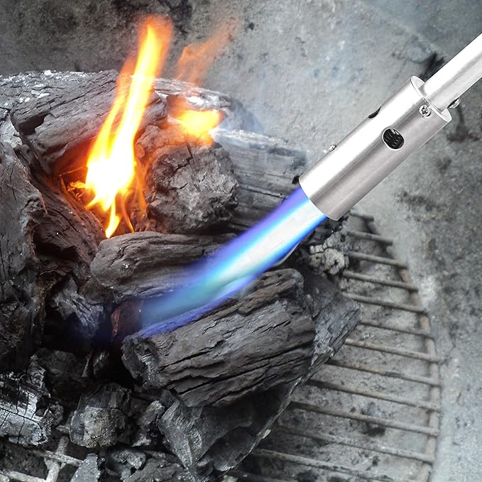 BLUEFIRE 32" Propane Weed Torch, Lightweight Flamethrower for Weeds, Self-Igniting Blow Torch for Weeds, Propane Torch Weed Burner, Portable Weed Killer Torch for Garden, Roof, Snow, and Charcoa