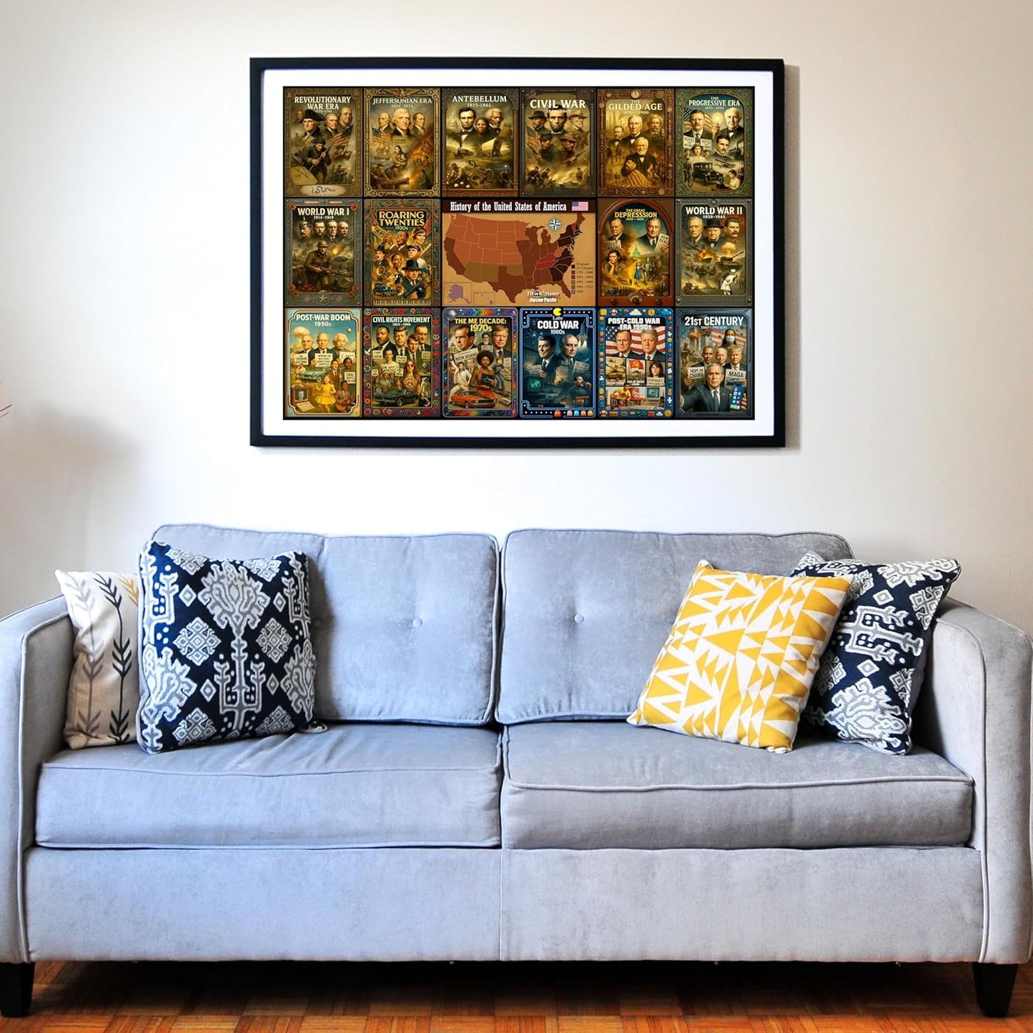 Think2Master History of The United States 1000 Pieces Large Format Jigsaw Puzzle: Kids 12+, Teens, Adults & Families. Great Gift. Presidents, Key Events & ERAS from 1776 to Today. Size: 26.8” X 18.9”