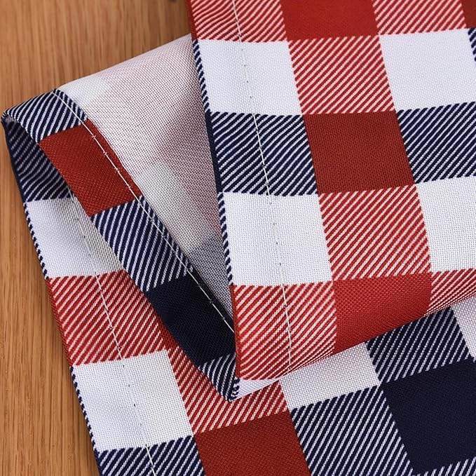 Waterproof Checkered Tablecloth Runner Fabric - Rectangle 12x108 Inch Classic Gingham Buffalo Plaid Table Cloth for Indoor/Outdoor Use - Table Cover for Kitchen, BBQs, and Parties