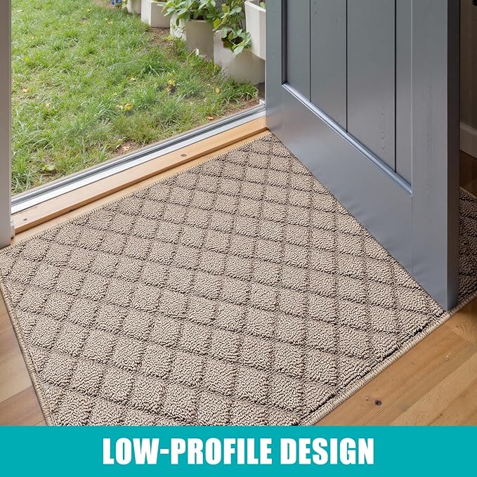 Azadx 3'x5' Front Entryway Door Mat Non Slip Indoor Door mats Washable Entry Mats Welcome Doormat Dirt Trapper for House Entry Low Profile Doormat Indoor Entrance Mat