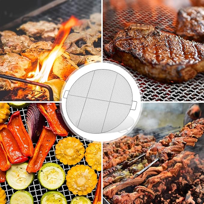 Stanbroil Fire Pit Cooking Grill Grate with 3 Support Bars - Outdoor Round BBQ Campfire Grill Grid - Camping Cookware - Stainless Steel, 30 Inch