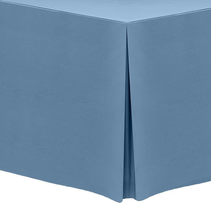 Ultimate Textile -3 Pack- 5 ft. Fitted Polyester Tablecloth - Fits 30 x 60-Inch Banquet and Folding Rectangular Tables - 42" H, Slate Blue