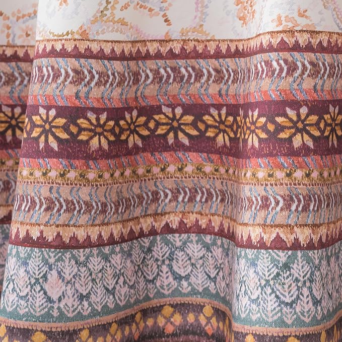 Maison d' Hermine Table Cloth Round Table 100% Cotton 63 Inches Fall Tablecloth Reusable Everyday Use for Thanksgiving Christmas Decorations Dining Farmhouse Party (Fair Isle)