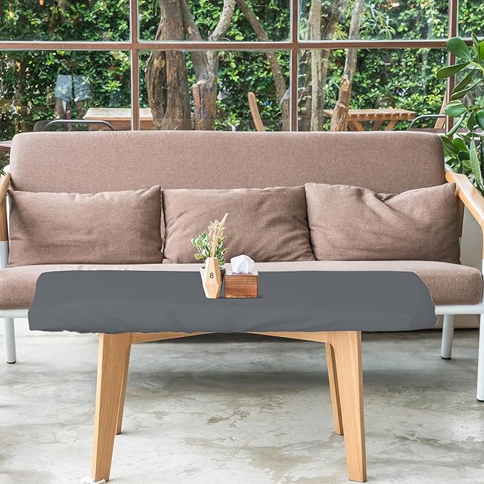Covers & All Rectangle Table Top Cover, 12 Oz Waterproof UV & Weather Resistant Patio Table Cover, Outdoor Table Cover for Patio Furniture (80" L x 40" W x 5" H, Grey)