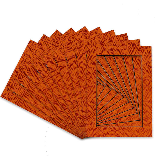 Pack of 25 Acid Free 11x14 Mats Bevel Cut for 8.5x11 Photos - Basketball Texture Precut Matboards With Backing Boards and Clear Photo Mat Bags For Pictures, Photos, Framing - 4-ply Thickness