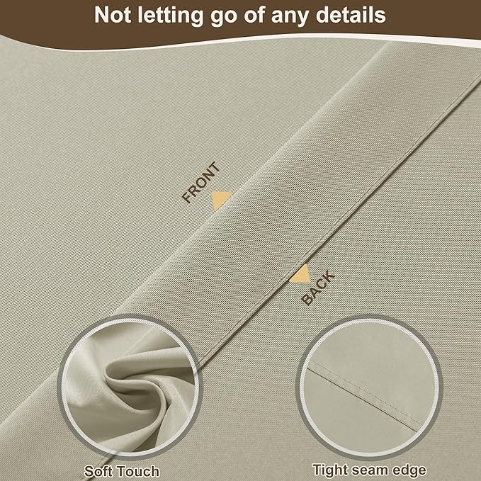 HolidayIdeas Waterproof Patio Outdoor Curtains with Rod Pocket 4 Panels- UV & Privacy Protect Weatherproof Gazebo Outdoor Drapes for Porch, Balcony, Apartment, Sliding Glass Door, Taupe, 54x95 Inch