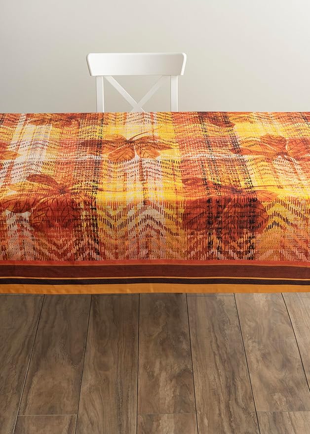 Maison d' Hermine Table Cloth Rectangle Table 100% Cotton 70 x 90 Inches Fall Tablecloth Reusable Everyday Use for Thanksgiving Christmas Decorations Dining Farmhouse Party (Thanksgiving Tartan)