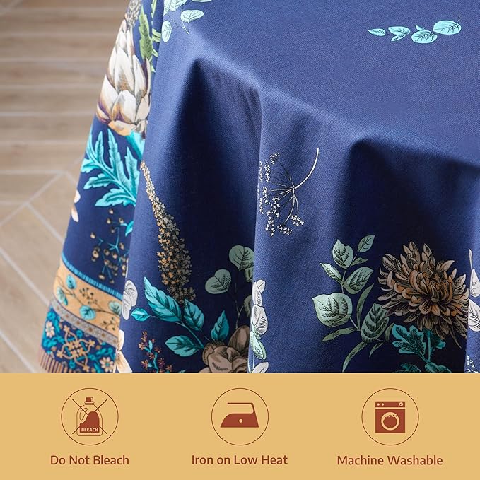 Maison d'Hermine Premium Table Cloth Round Table 100% Cotton 70 Inches Tablecloth Reusable Decorative Everyday Use for Dining Room, Farmhouse, Home, Party, Festive & Wedding - Artichoke