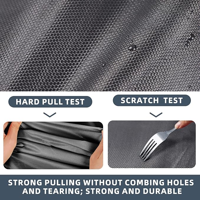 KPT BBQ Grill Covers Heavy Duty Waterproof - 60-68 Inches, UV & Fade Resistant, All Weather Universal Gas Grill Cover for Weber, Brinkmann, Char Broil, Nexgrill - Black