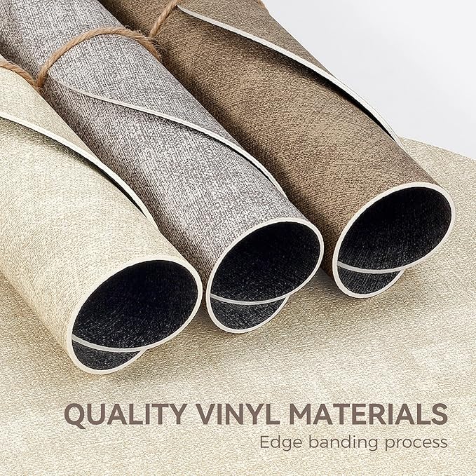 13" Round Placemats Set of 4, NCUE Dual-Sided Faux Leather Heat Resistant Table Mats, Waterproof Oilproof Washable Protective Table Placemats with Coaster, Wipeable Vinyl for Indoor & Outdoor Use