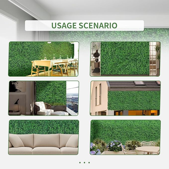 24PCS 24x16inch Artificial Boxwood Panels - UV Protected Privacy Screen Indoor Outdoor Garden Fence