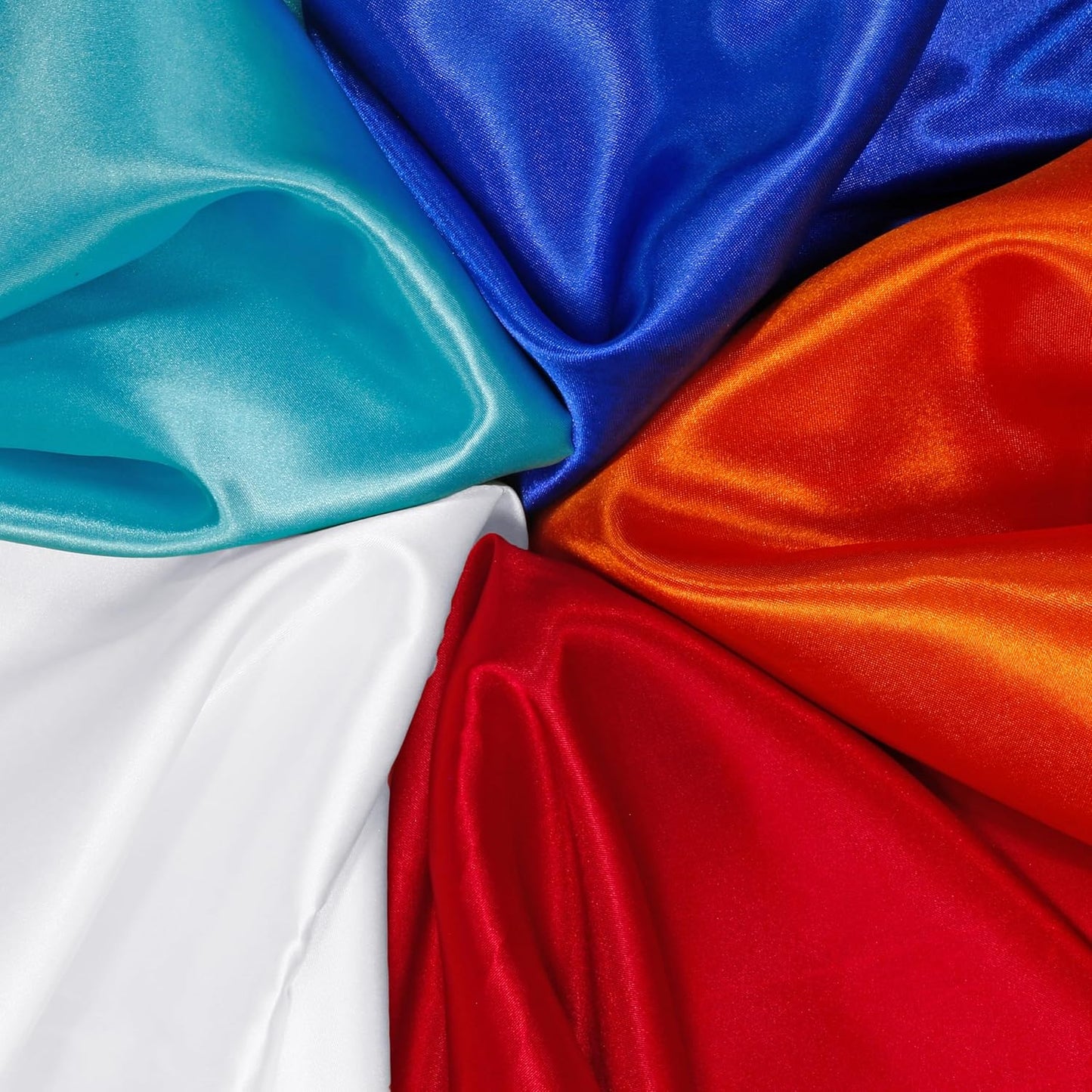 RUDONG M White Satin Fabric by The Yard, 5 Yard x 60 Inch Wide Silky Charmeuse Satin Fabric, Soft Satin Fabric for Wedding Decorations, Bridal Dress, Sewing, Accessories, DIY Crafts