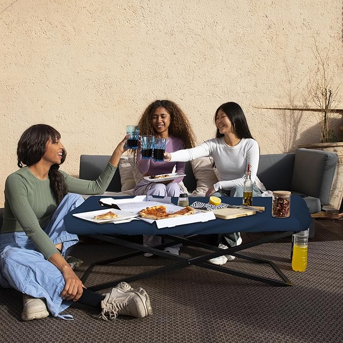Covers & All Rectangle Table Top Cover, 12 Oz Waterproof UV & Weather Resistant Patio Table Cover, Outdoor Table Cover for Patio Furniture (90" L x 40" W x 5" H, Blue)
