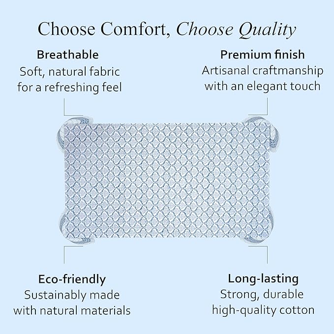 CPC Indigo Regal Tablecloth 100% Cotton 60x90 Inch Indian Block Print Rectangle Table Cover, Table Cloth for Gifting in Weddings, Halloween, Fall, Christmas, Thanksgiving