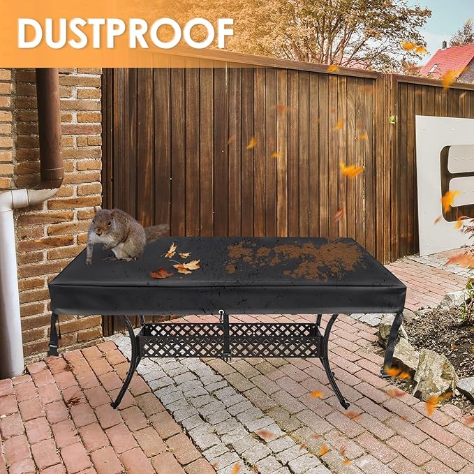 TOHONFOO Rectangular Patio Table Cover - Waterproof Anti-UV Outdoor Table Cover - Outdoor Patio Furniture Cover 100" L x 50" W x 6" H