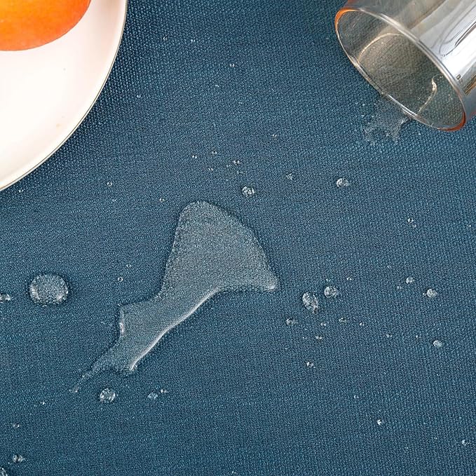 Square Tablecloth, Blue Table Cloth for Square or Round Tables, Waterproof Spillproof Washable Tablecloth, Linen Dining Table Cover for Wedding, Party, Farmhouse - 54'' x 54'', Blue
