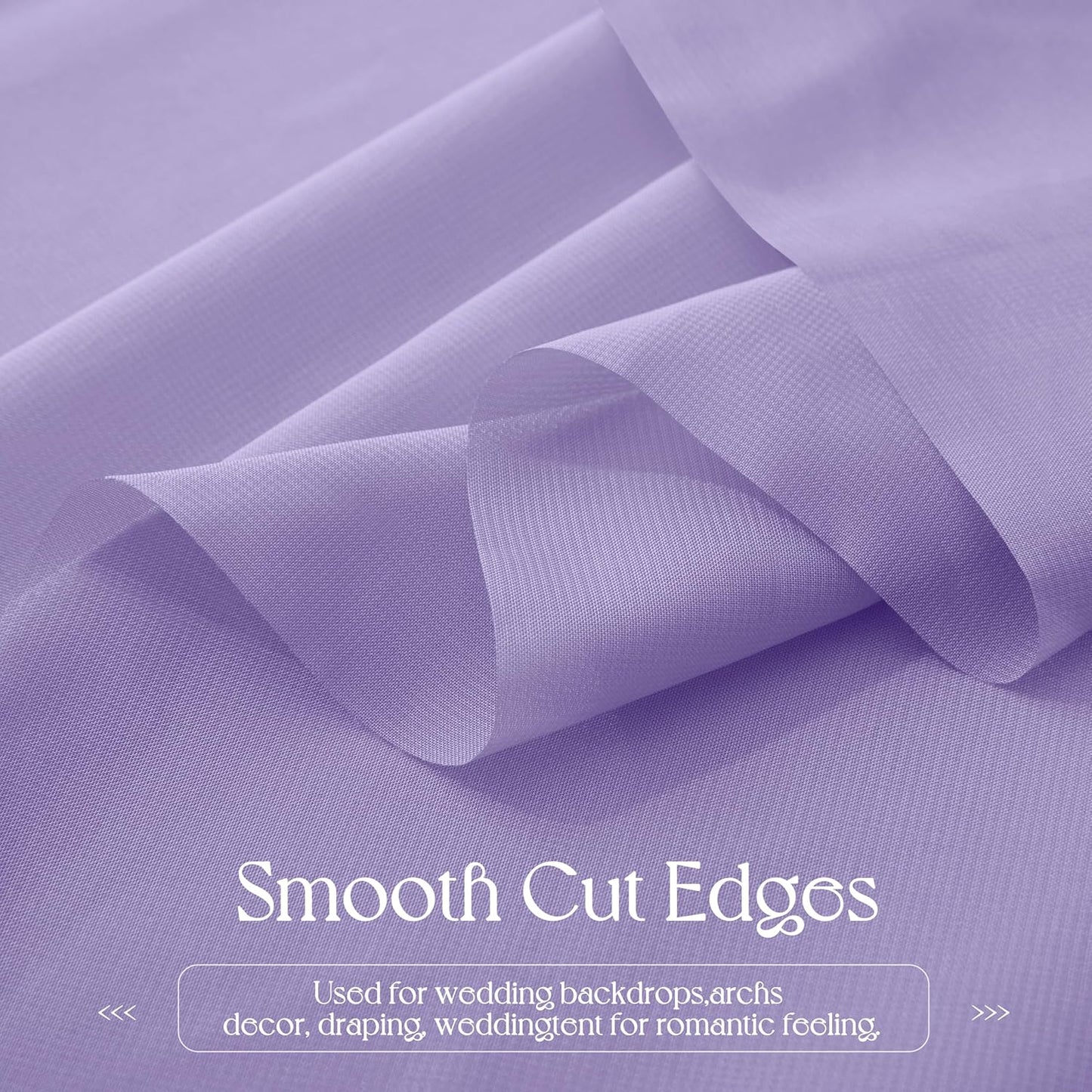 VACVELT Wedding Arch Draping Fabric, Lilac Chiffon, 2 Panels Sheer Drapes, 30 Inch x 20ft Chiffon Backdrop Curtain, Outdoor Sheer Drapery for Ceremony Party Ceiling