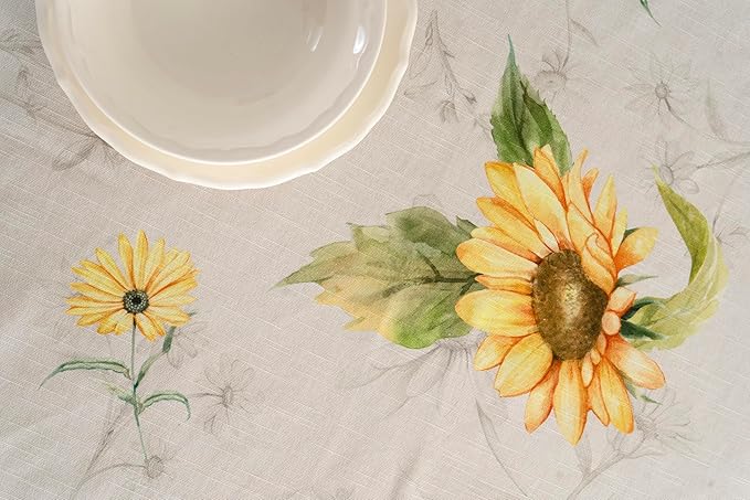 Maison d' Hermine Table Cloth Round Table 100% Cotton 63 Inches Tablecloth Reusable Decorative Everyday Use for Dining Room, Farmhouse, Home, Party, Festive & Wedding Spring Summer - Candice