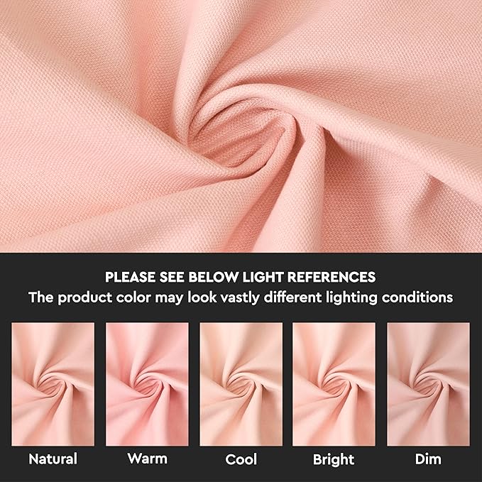Encasa XO Table Runner 13"x91" Long | Cotton Canvas Fabric | Powder Pink Solid Color | Machine Washable & Durable