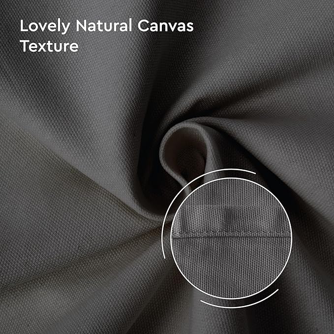 Encasa XO Table Runner 13"x36" Long | Cotton Canvas Fabric | Grey Solid Color | Machine Washable & Durable