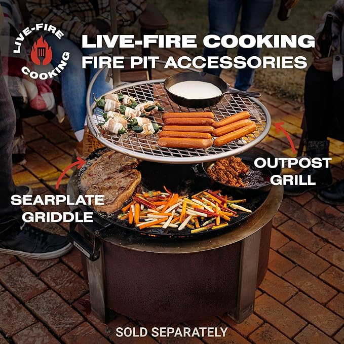Breeo Smokeless Fire Pit (X Series 24, Corten Steel) | 27.5 inch Smokeless Firepit for Outside | 62 Pounds | Ideal for Families, Gifts for Dad | Compatible with Wide Range of Breeo Accessories