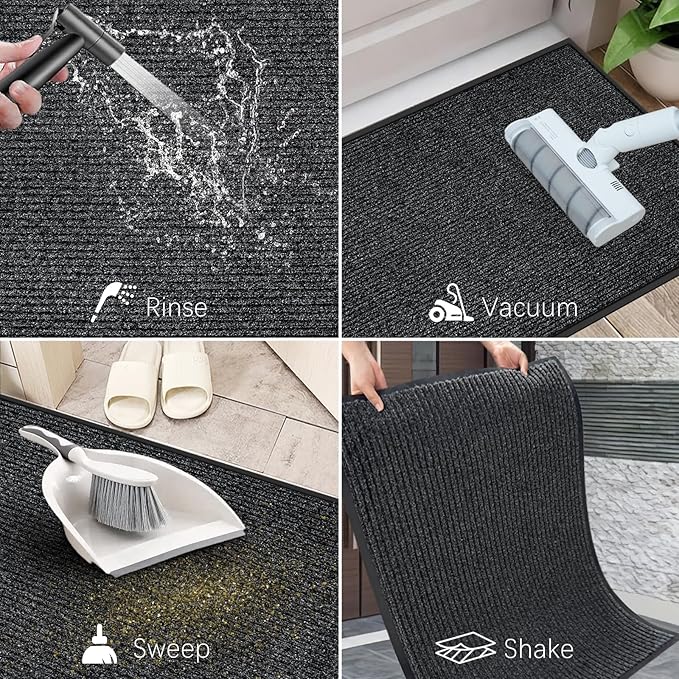 Azadx 3'x6' Front Door Mat Heavy Duty Indoor Outdoor Door Mat Non-Slip Backing Doormat for Entryway Stain and Fade Resistant Commercial Floor Mats Entry Mat Low Profile Welcome Door Mats