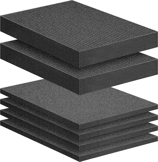 DECOHS 6 Pcs Pick Apart Foam Insert - 2 Size Pick and Pluck Sheets - Pre Cubed Pads for Cases, Toolbox, Game Box, Camera Storage Drawer