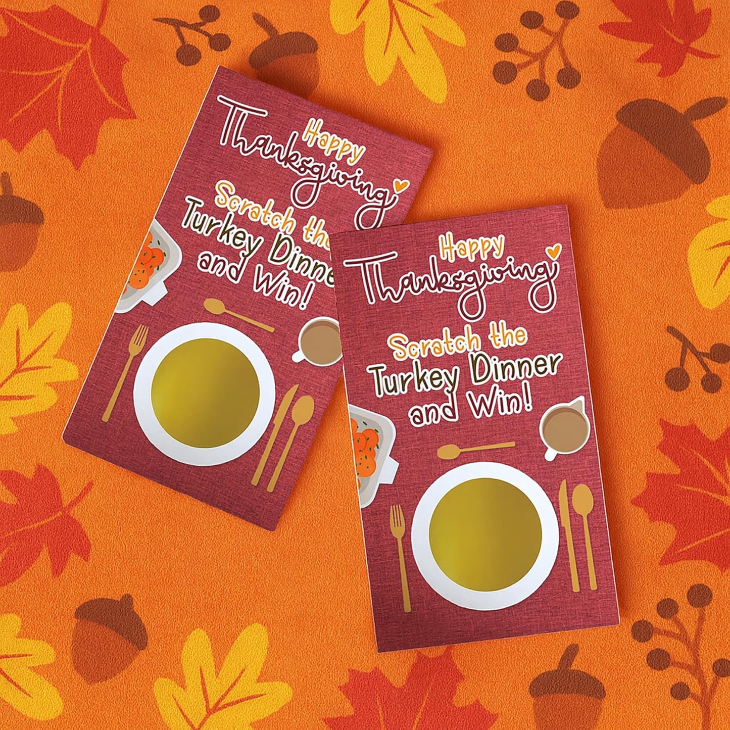DISTINCTIVS Thanksgiving Party Game, 30 Player Scratch Off Cards, Friendsgiving Party Games