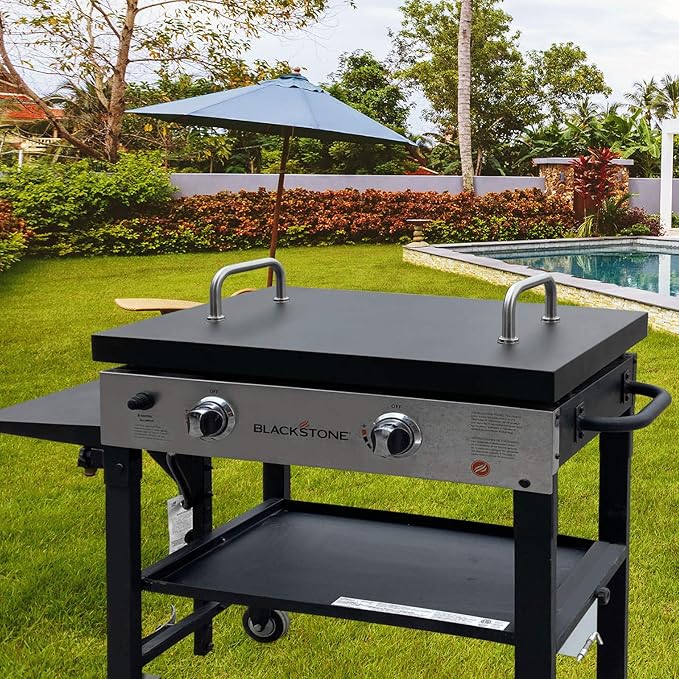 5003 Hard Cover for Blackstone 28" Griddle, and 1529 Heavy Duty Grill Cover for Blackstone 28" Griddle, Black