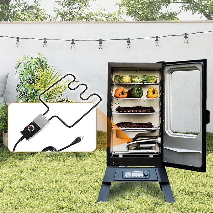 Heating Element Compatible with Masterbuilt Electric Smoker and Grill,Adjustable Thermostat Cord Controller Replacement,Masterbuilt Smoker Parts for Smokers & Turkey Fryers,1500Watt