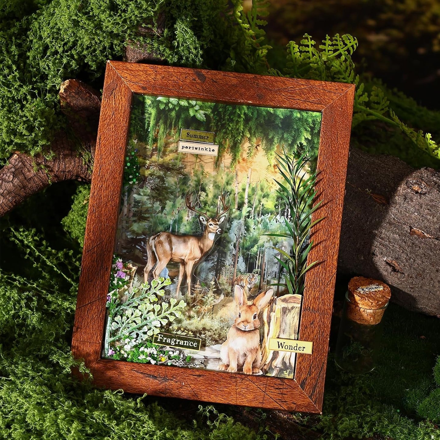 Forest Adventure Transparent PET Scrapbook Tape Set with Clip - 4 Rolls Tree and Landscape Scenery Design Stickers for Journals Planners Crafts and Gift Ideas