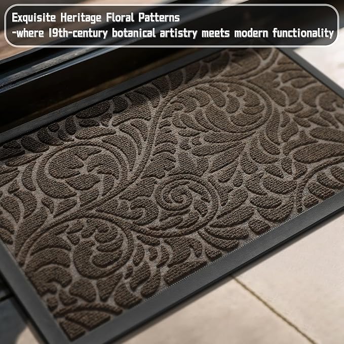 Yimobra Large Door Mat Outside Entrance 47x32, Waterproof Sturdy Outdoor Mats for Front Door, Heavy Duty Non-Slip Doormat for Garage Patio Entryway Indoor, Easy Clean, Brown